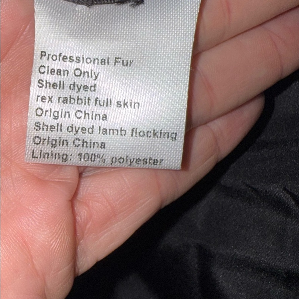 Blue Duck Rex rabbit Fur & lamb flocking Shearling Coat medium - Picture 5 of 5